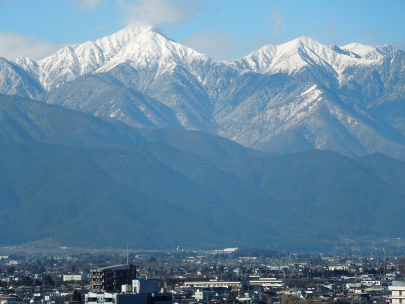 客室からの北アルプス眺望